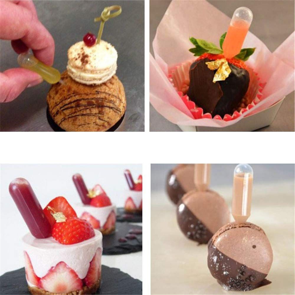 4ml Cupcake Pipettes, 50Packs Small Pipettes Tubes Infusers Strawberries Shot view 2