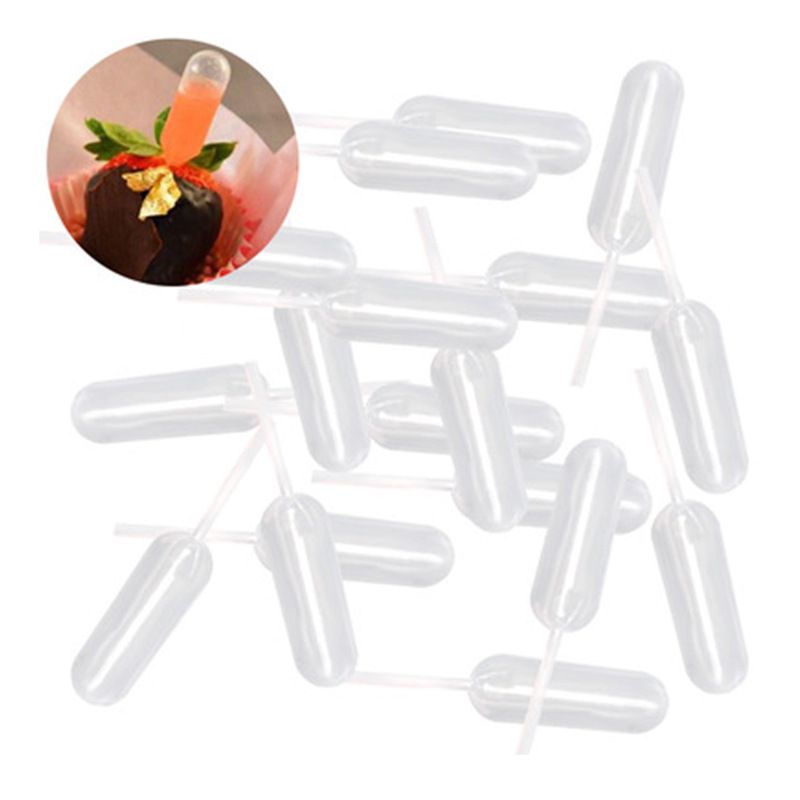 4ml Cupcake Pipettes, 50Packs Small Pipettes Tubes Infusers Strawberries Shot view 3