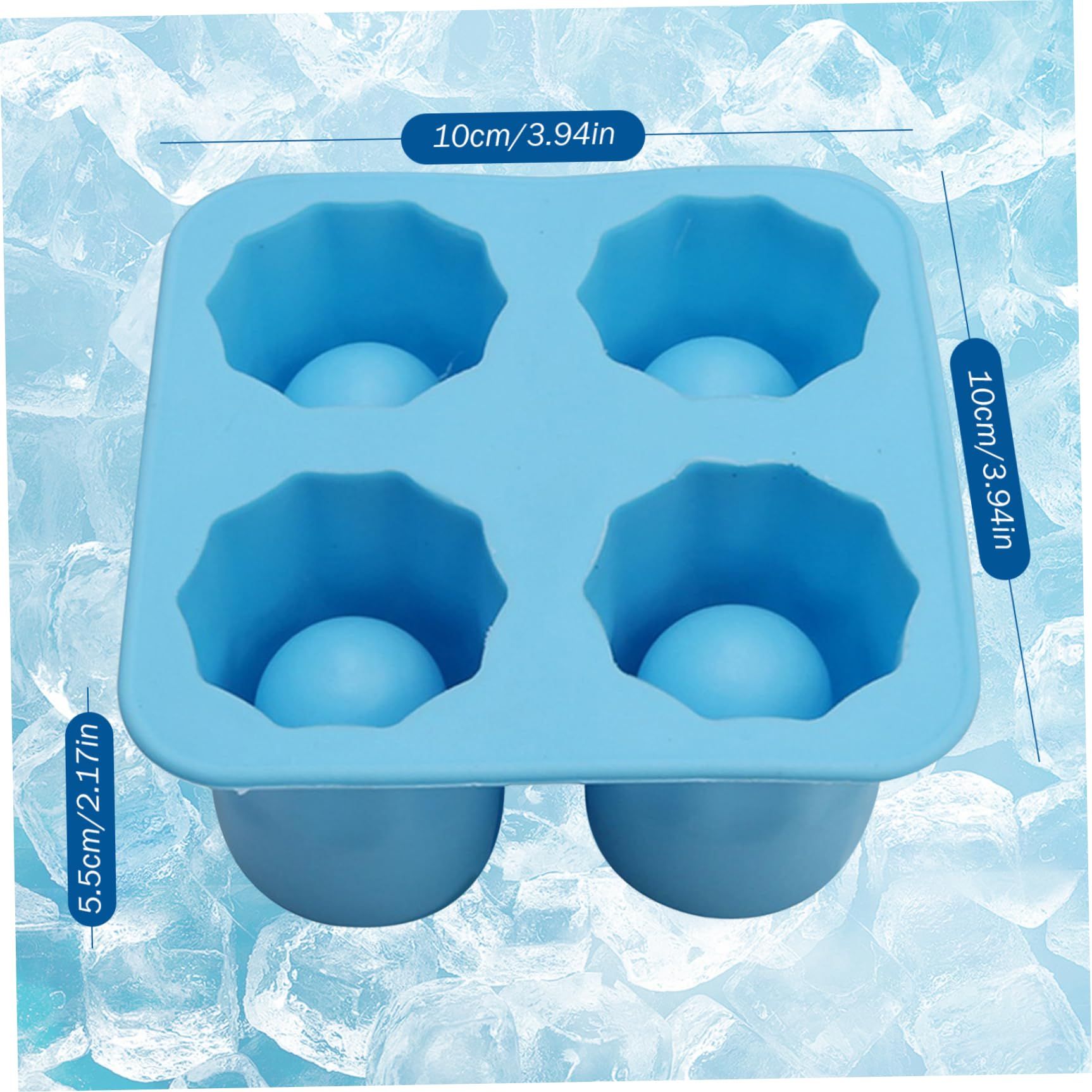 Ice Cup Mold Square Summer DIY 4 Cavity Easy-Release Shot Glass Mold Reusable