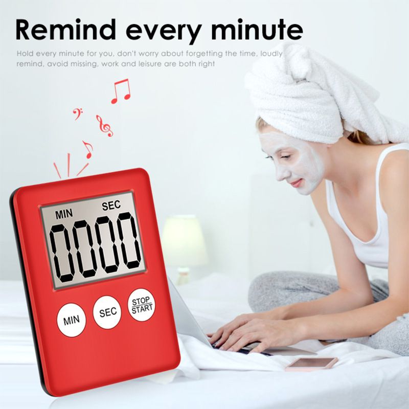 Digital Kitchen Timer Magnetic LCD Countdown Alarm Clock for Cooking Homework view 3