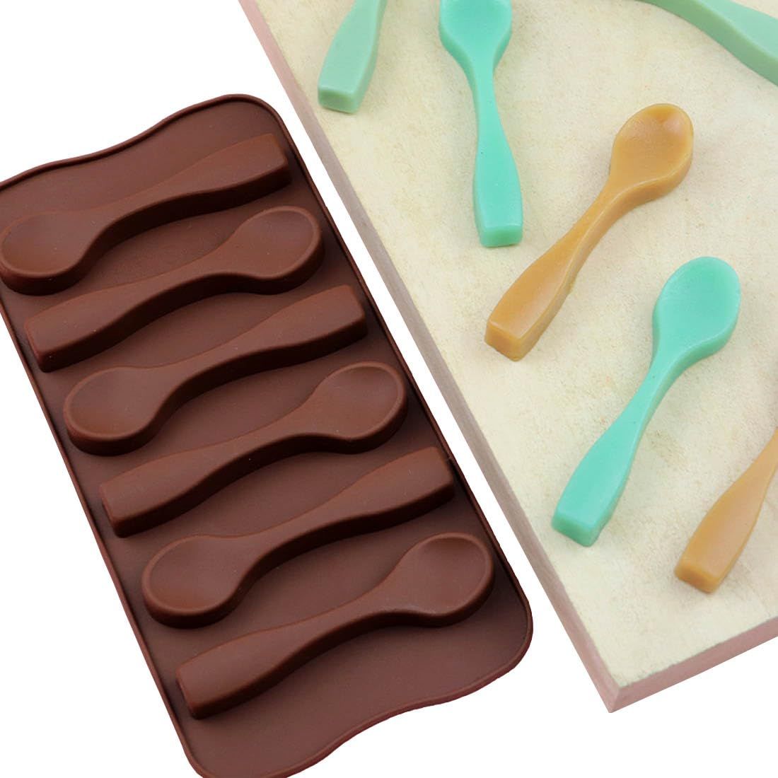 Silicone Spoon-Shaped Chocolate Mold 1PCS Ice Cube Tray for Baking view 4