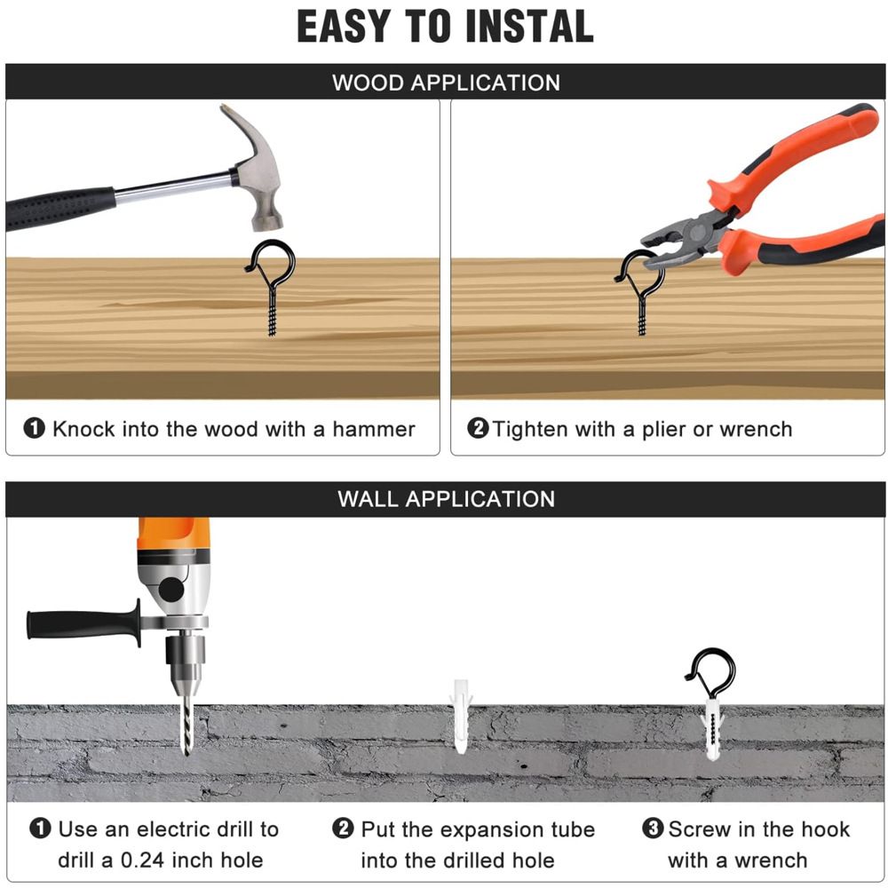 Screw Hooks for Hanging Outdoor String Lights view 3