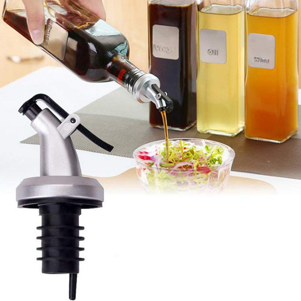 Oil Bottle Cap, Kitchen Oil Pour Spouts Bottle Dispenser, Black Leak-Proof view 3