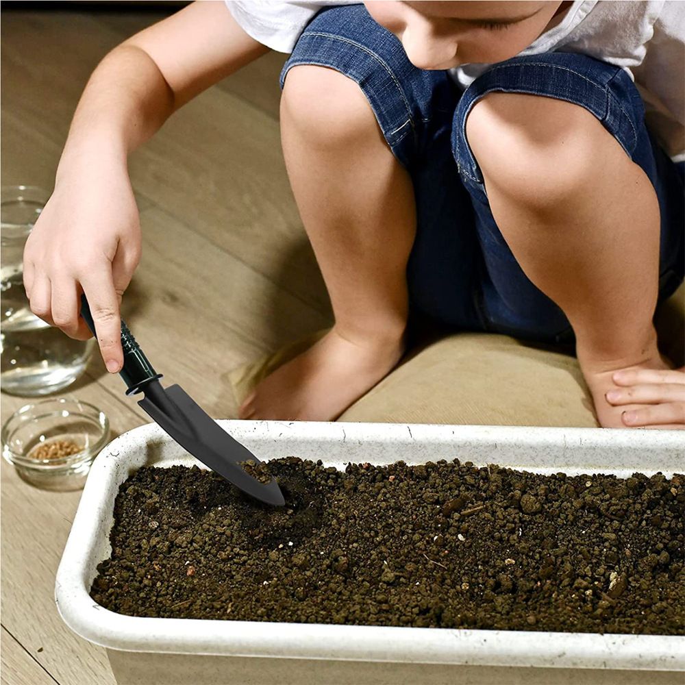 Garden Tools Set, 4 Piece A3 Steel Mini Shovel Set for Digging, Transplanting view 3