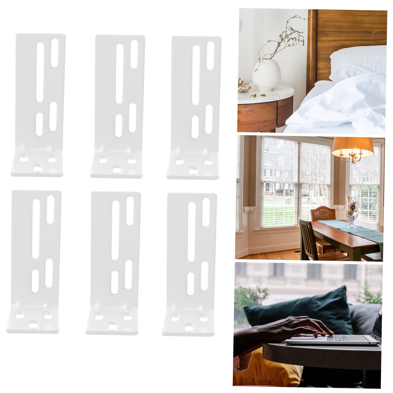 6 PCS Curtain Track Bracket Closet Rod Rail Support Shelf Brackets for Curtain