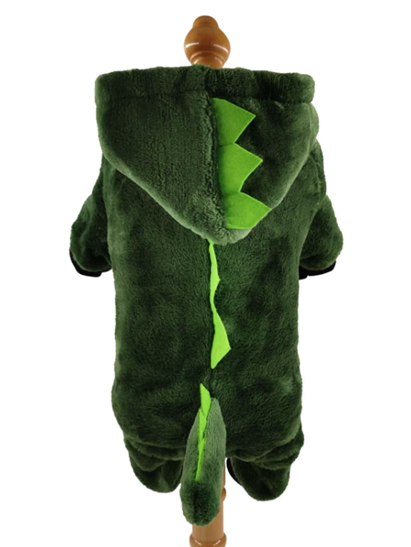Dinosaur Design Plush Dog Pajama