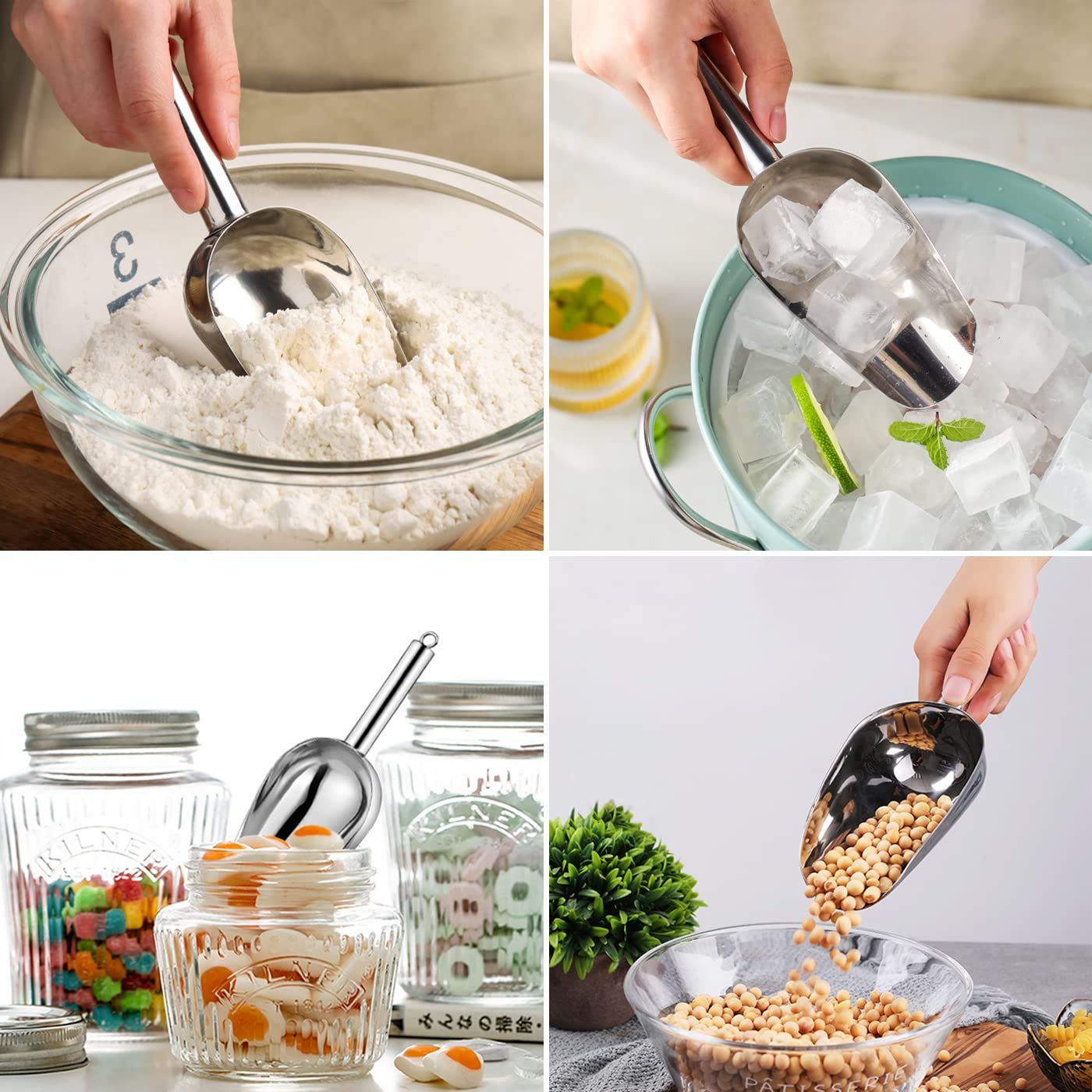 Metal Ice Scoop Kitchen Ice Scooper for Ice Maker view 2