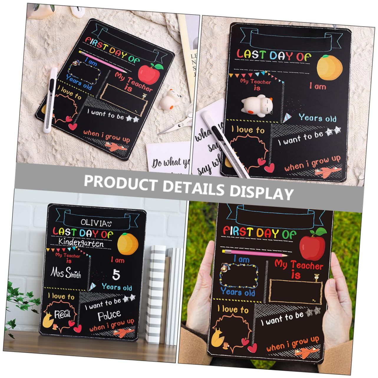 2Pcs Delicate Nonporous Decorations Message Board Cartoon Double Sided view 2