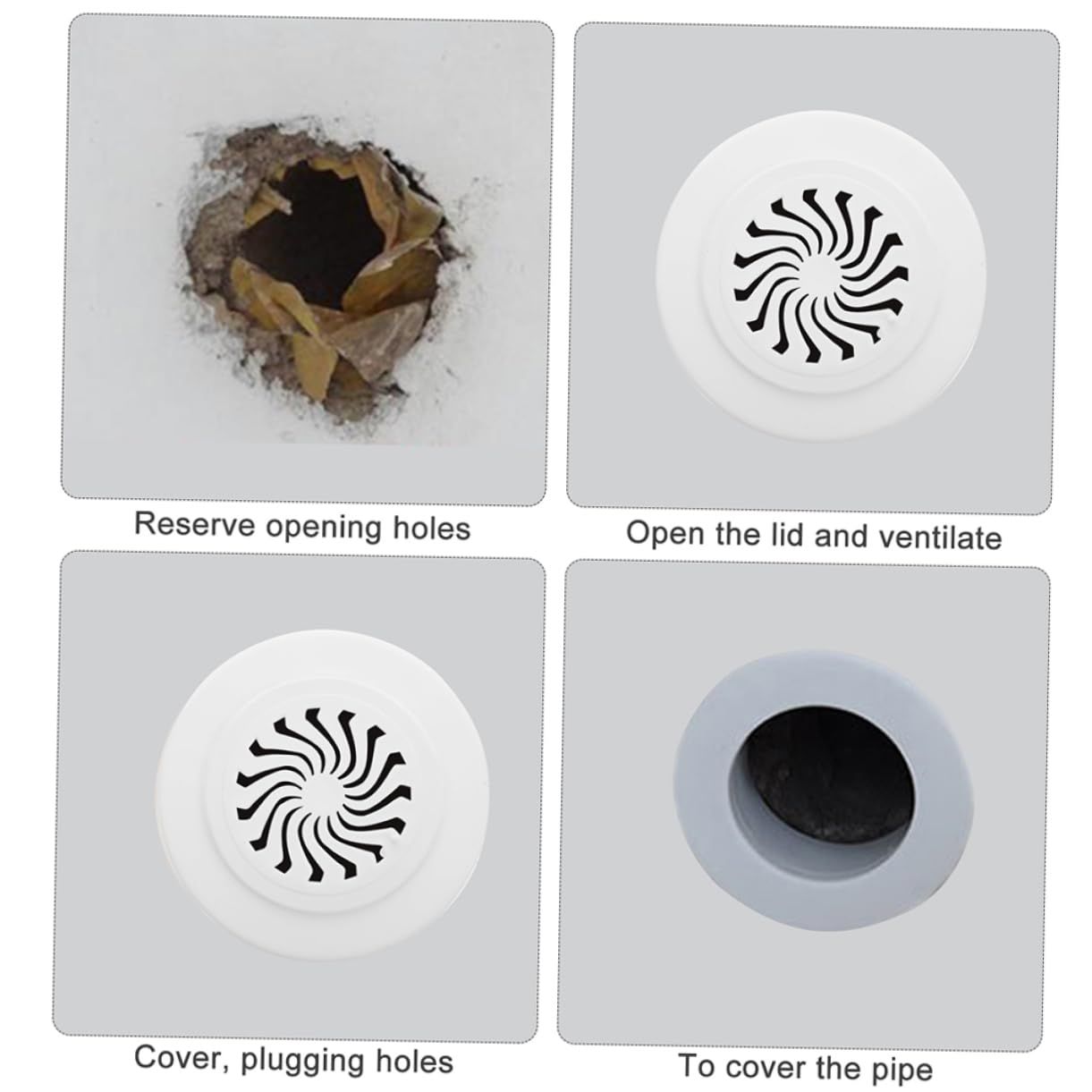 4pcs Blockages Wardrobe Vent Hole Cover Air Hole Cover Vent Hole Round Cover view 4