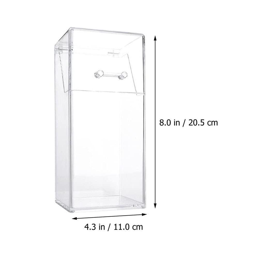 2Pcs Acrylic Makeup Brush Holder with Lid