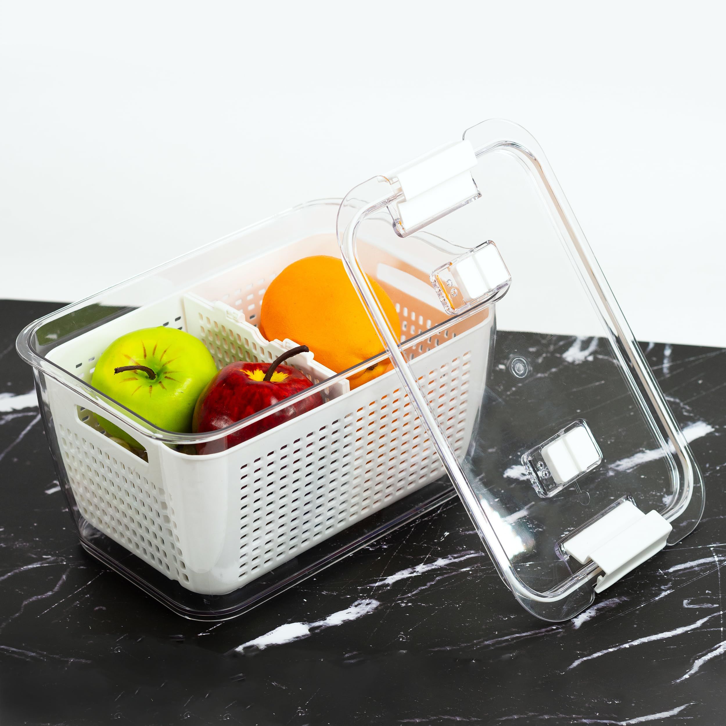 Plastic Food Storage - Kitchen Strainer Container with Lid view 4