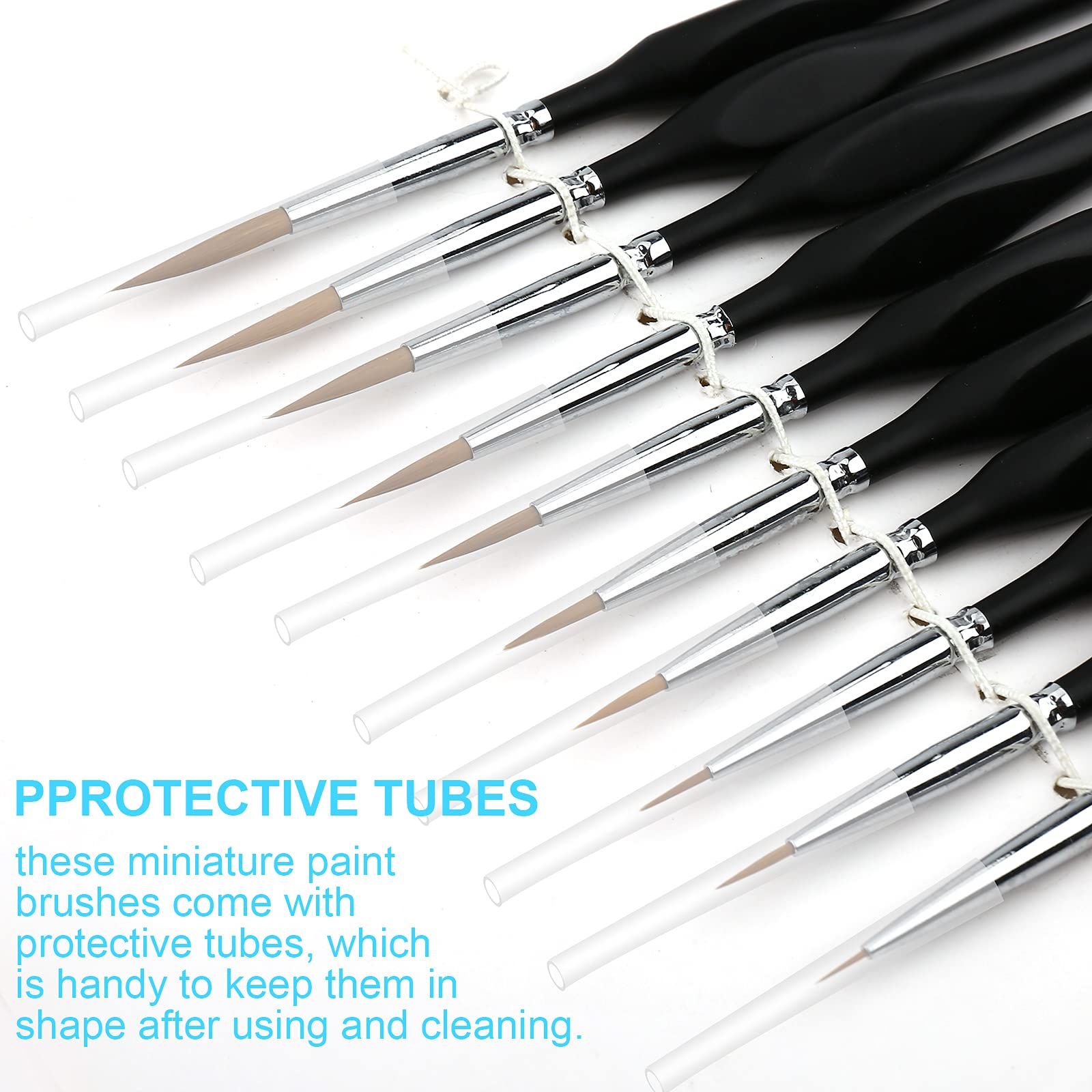 10 PCS Miniature Paint Brushes Kit
