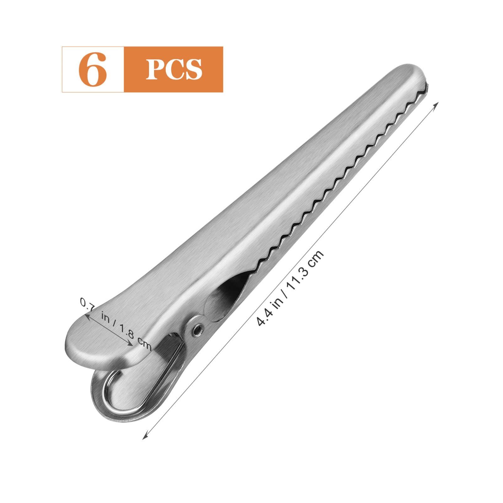 Set of 6 Stainless Steel Jaw Sealing Clips view 2