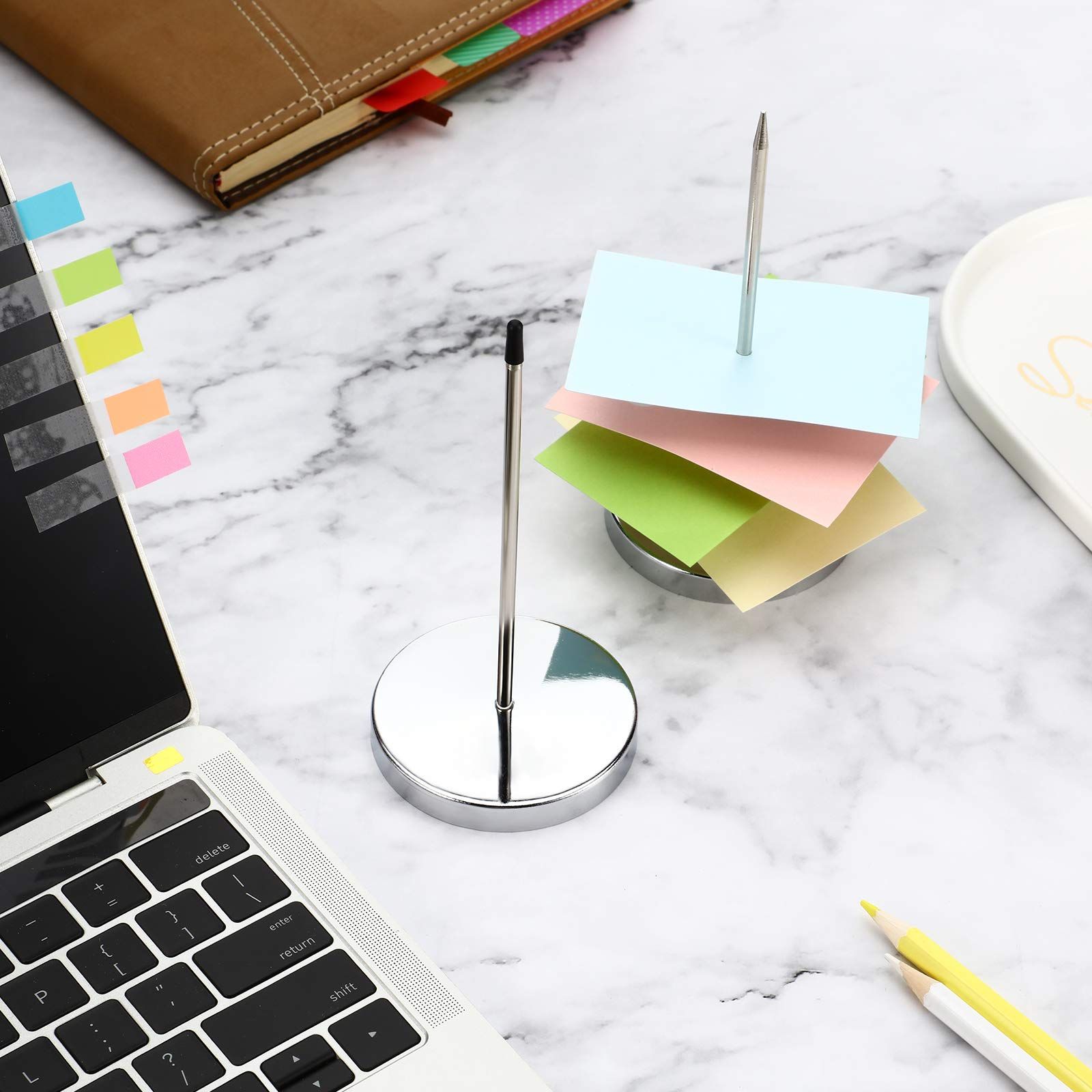 3 Pieces Paper Receipt Holder Spike Stainless Steel Check Spindle Desk view 4