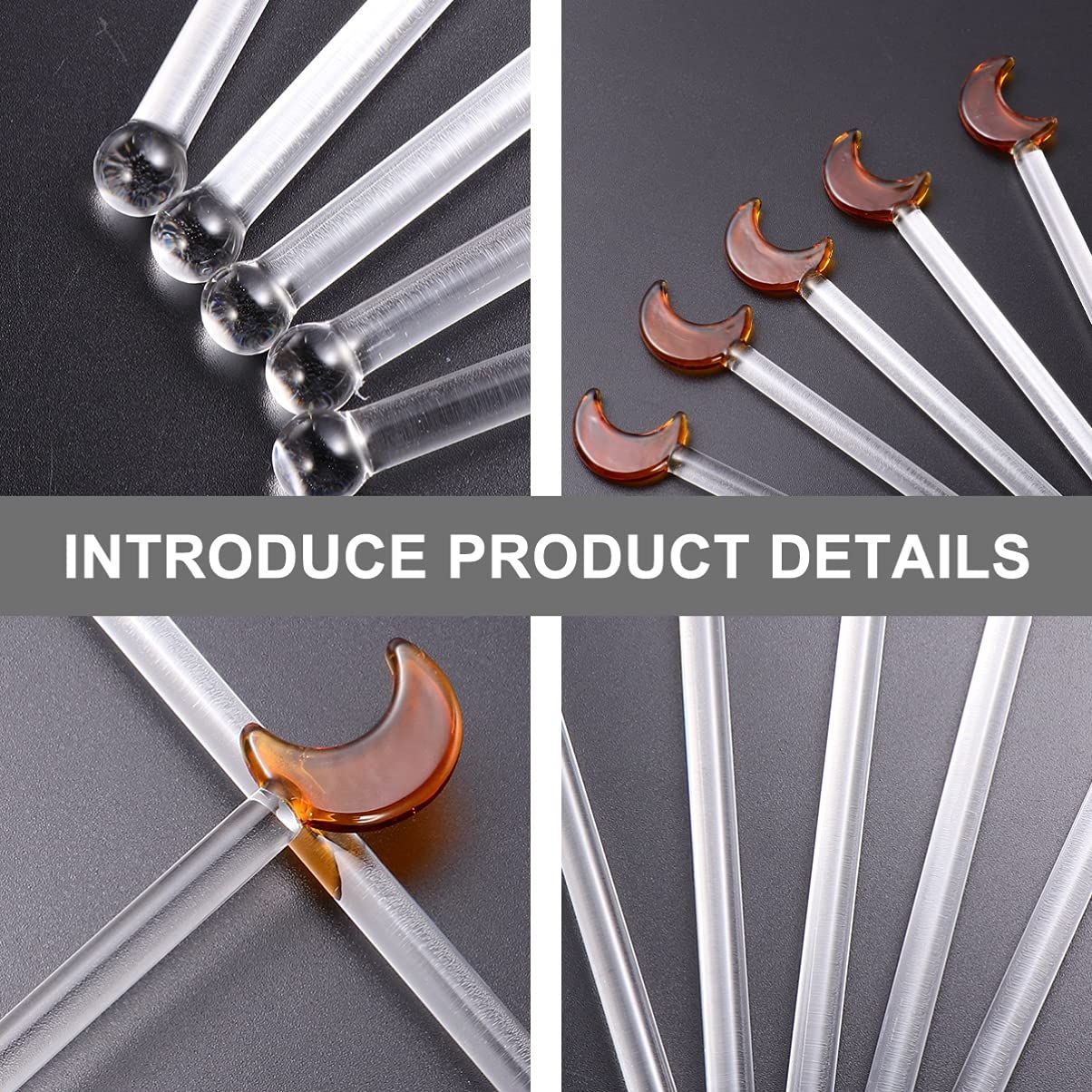 5Pcs Glass Swizzle Sticks for Cocktails Drinks view 4
