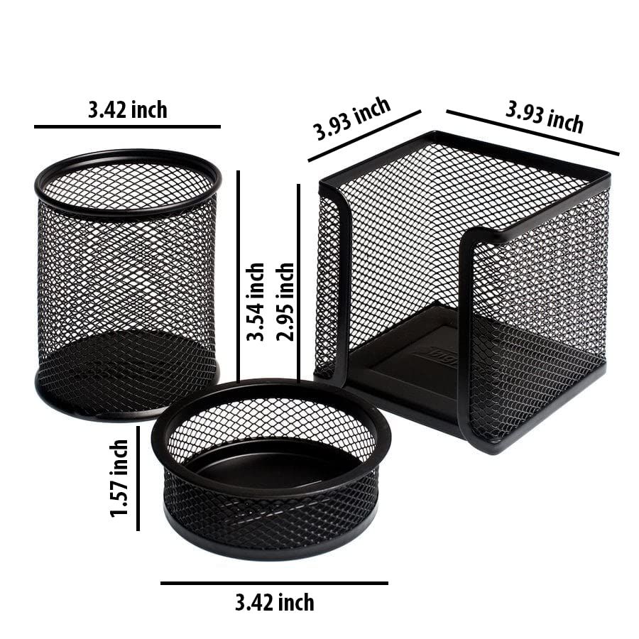 Pen Holder Desktop Pencil Organizer Metal Mesh Pen Cup Paper Clip Holder Memo view 3
