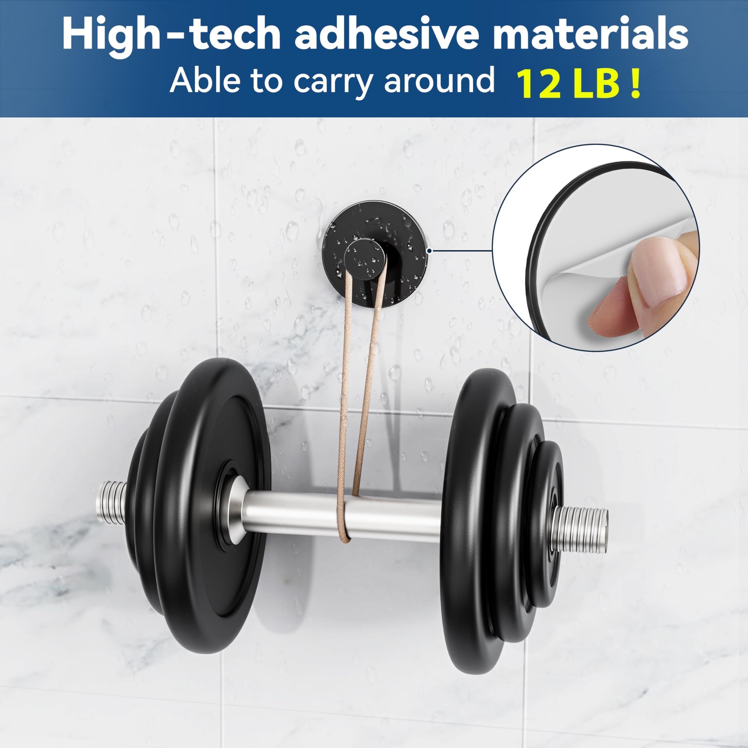 4 Pack Multifunctional Towel Hooks for Bathroom Wall - Extra Sticky Stainless view 2