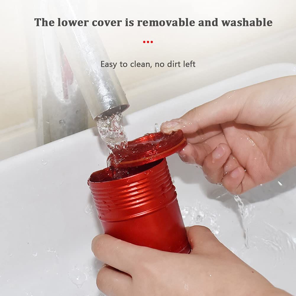 Car Ashtray, Portable Auto Ashtray with Rotating Lid, Mini Car Trash Can view 2