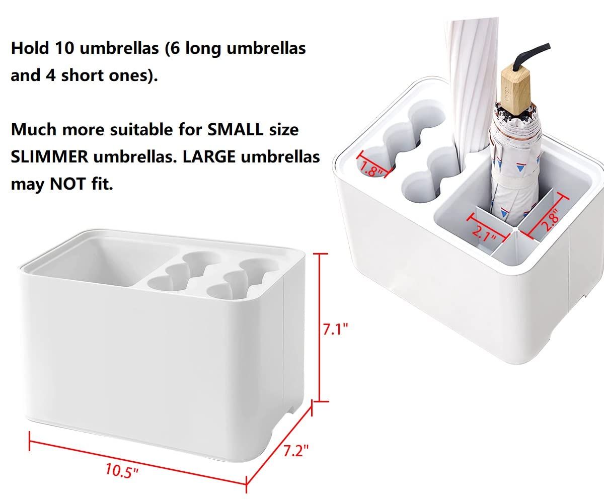 10 Hole Umbrella Rack Stand Holder with Drip Tray Space Saver Organizer Fits view 2