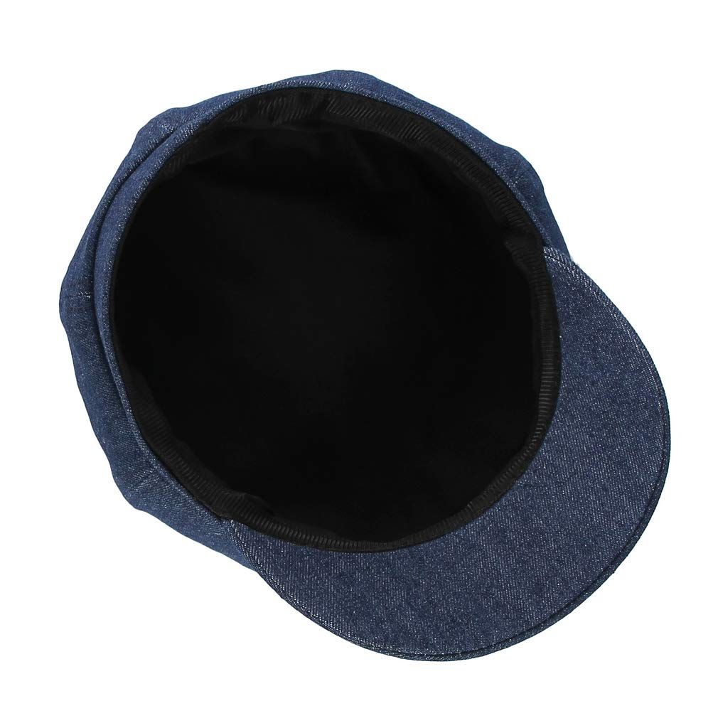 Women Denim Visor Hat Classic-Soft Fit Beret Cap Dark Blue for your next view 2