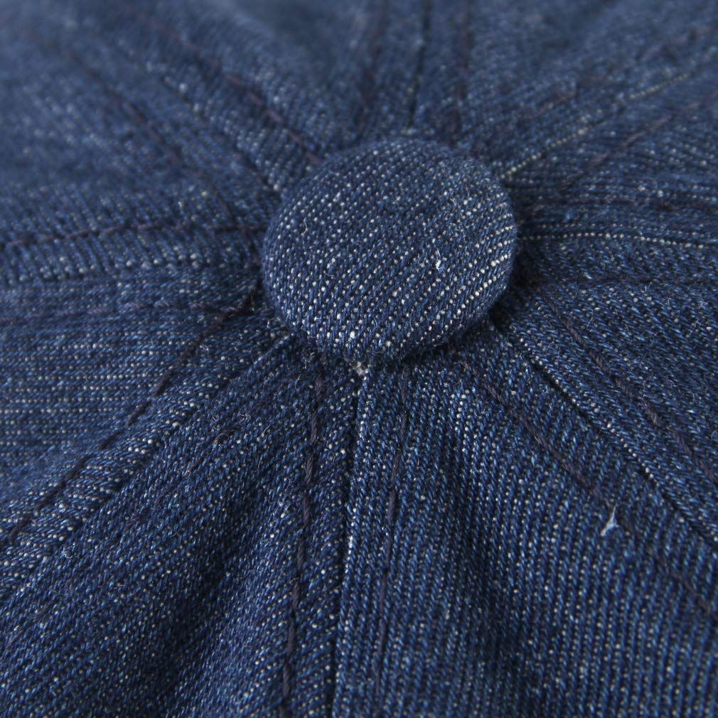 Women Denim Visor Hat Classic-Soft Fit Beret Cap Dark Blue for your next view 4