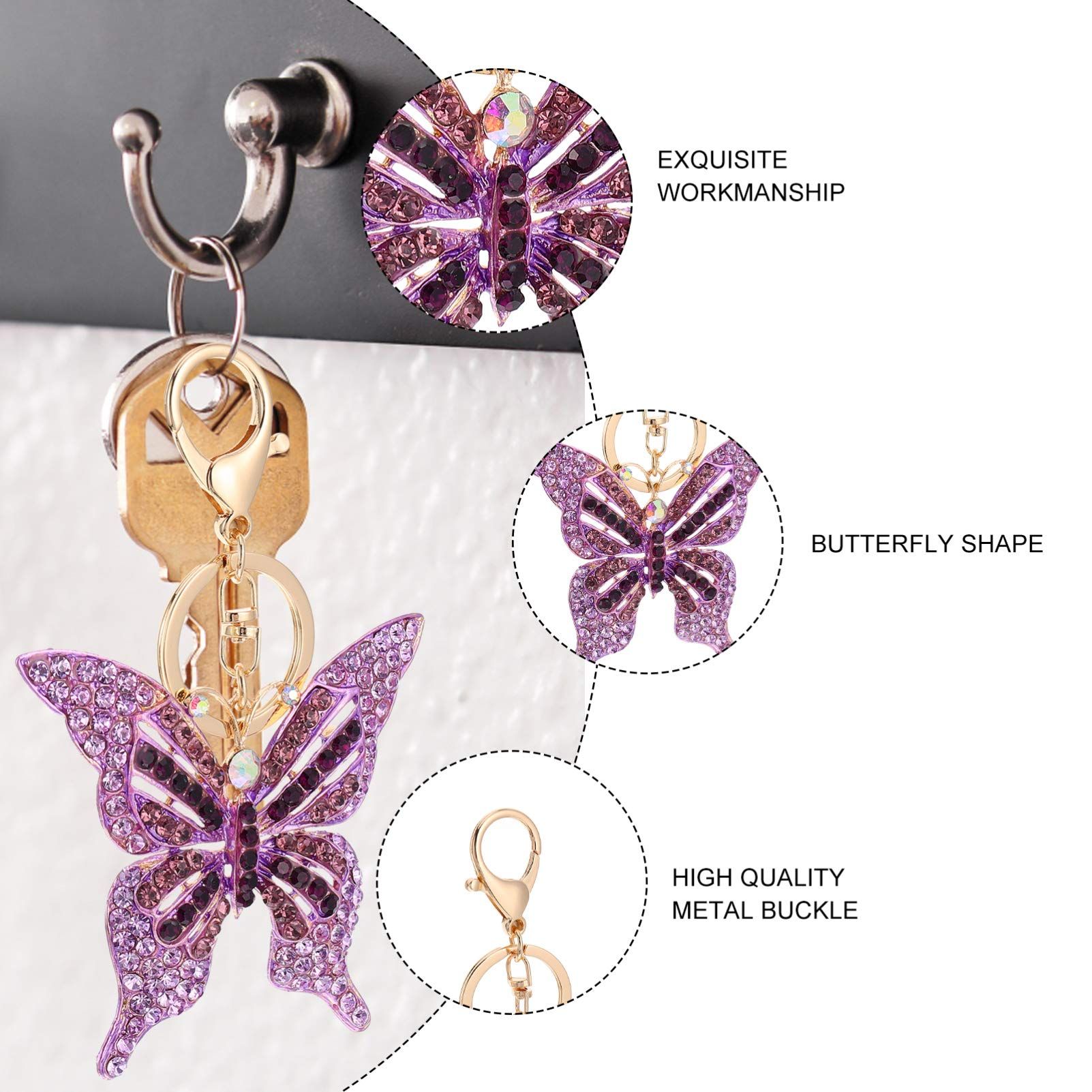 Butterfly Key Chains Butterfly Key Chain Pendants Alloy Key Chain Pendant view 3