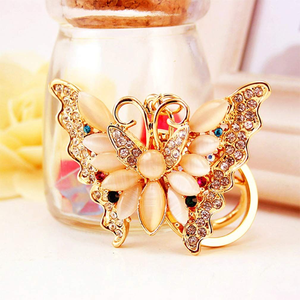 Lovely Butterfly Shape Crystal Rhinestone Sparkling Keychain Bag Pendant view 3