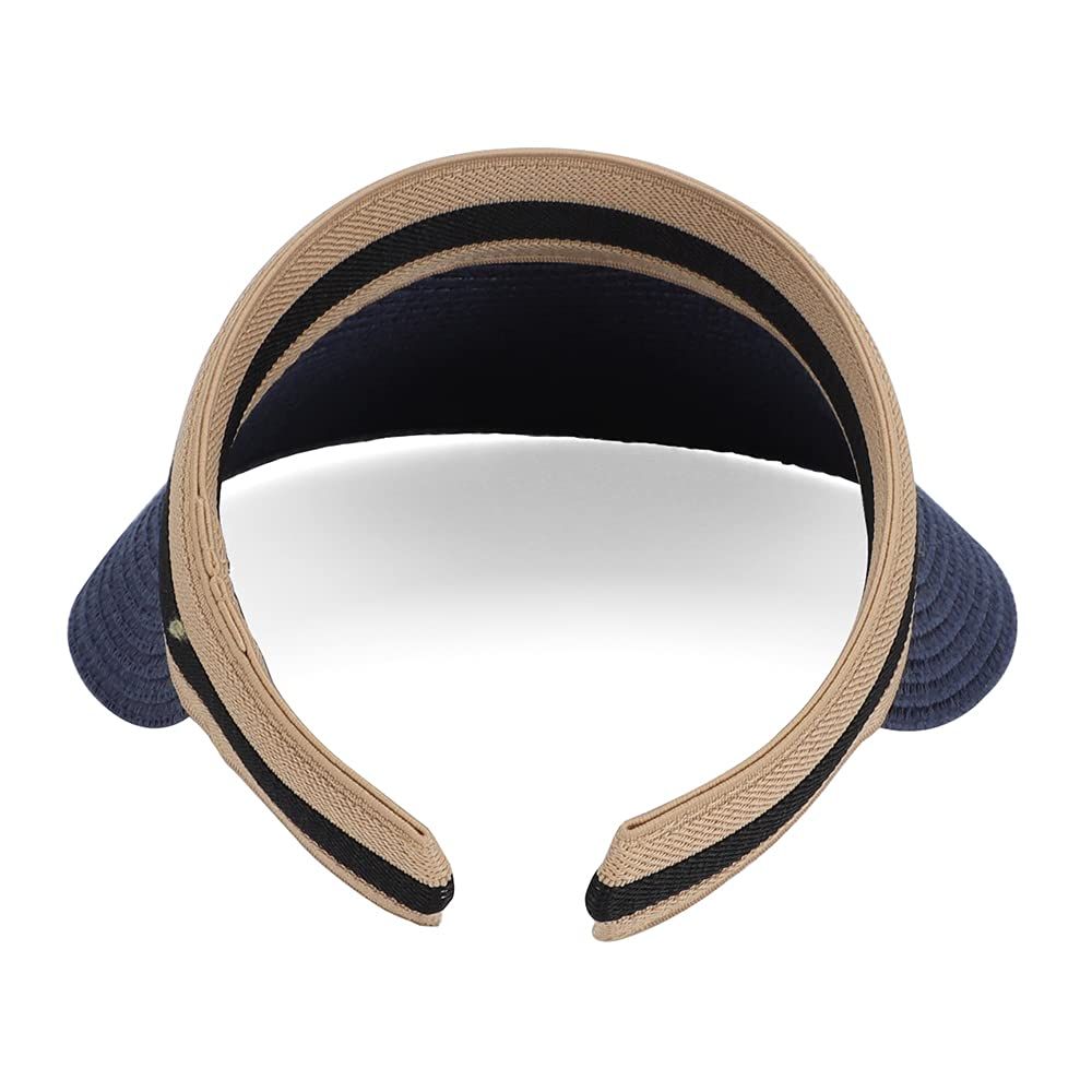 Women Summer Sun Hat Lady's Portable Beach Visor Bowknot Straw Hat opening is