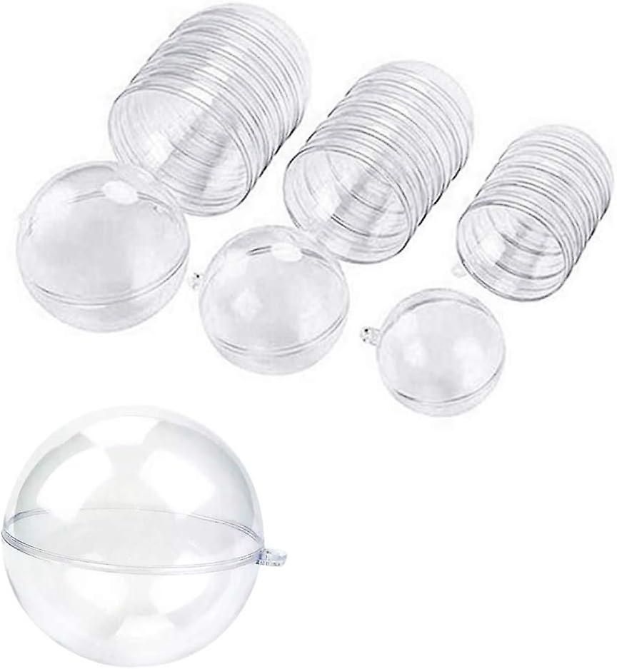 15PCS Transparent Plastic Fill-able Ball Ornament Hollow Sphere Snap-On Ball view 4