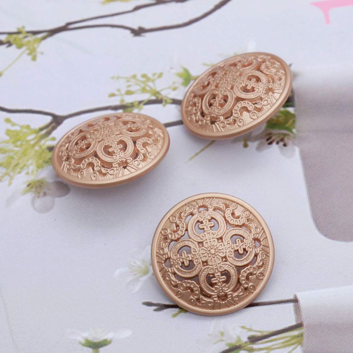 30pcs Round Metal Hollow Out Button Coat Buttons Flat Buttons Jacket Button view 4