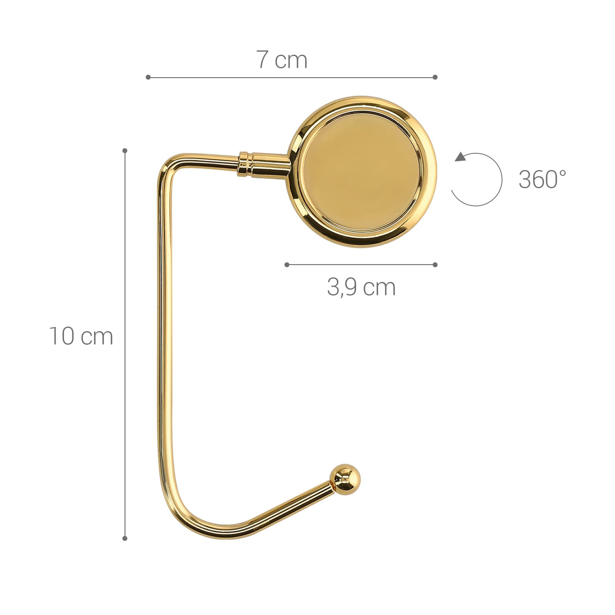 Purse Hooks for Table - Set of 2 Metal Handbag Hook Holder Hand Bag Hanger for view 3