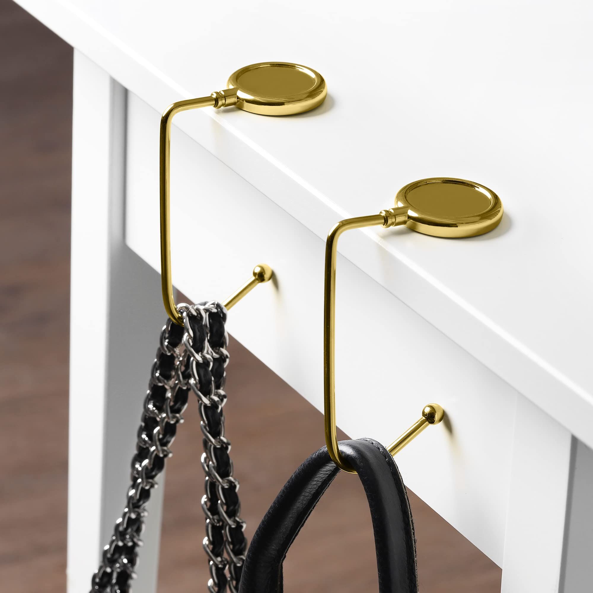 Purse Hooks for Table - Set of 2 Metal Handbag Hook Holder Hand Bag Hanger for view 4