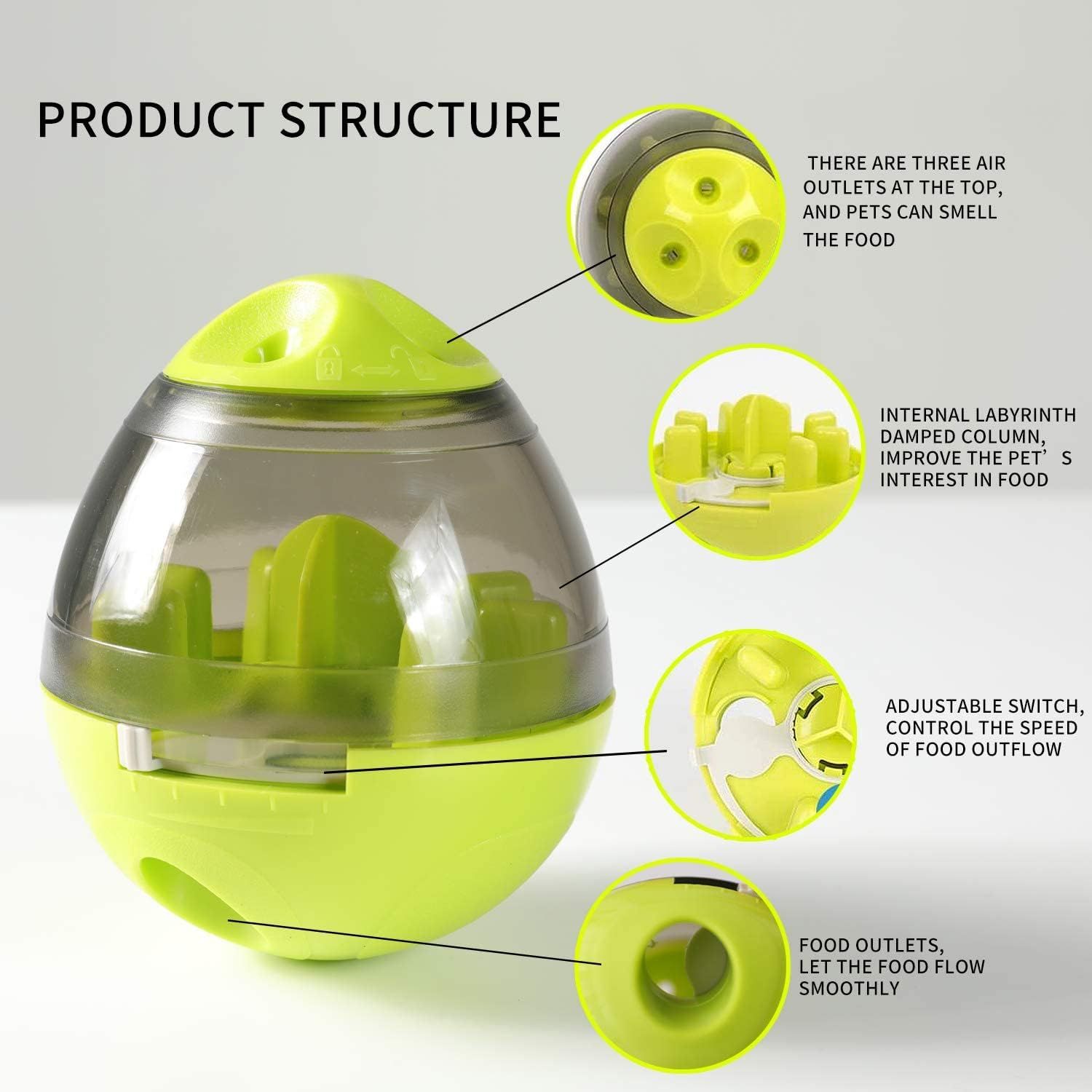 Tumbler Pet Toy, Automatic Pet Slow Feeder Treat Ball, Cat Dog Toy for Pet