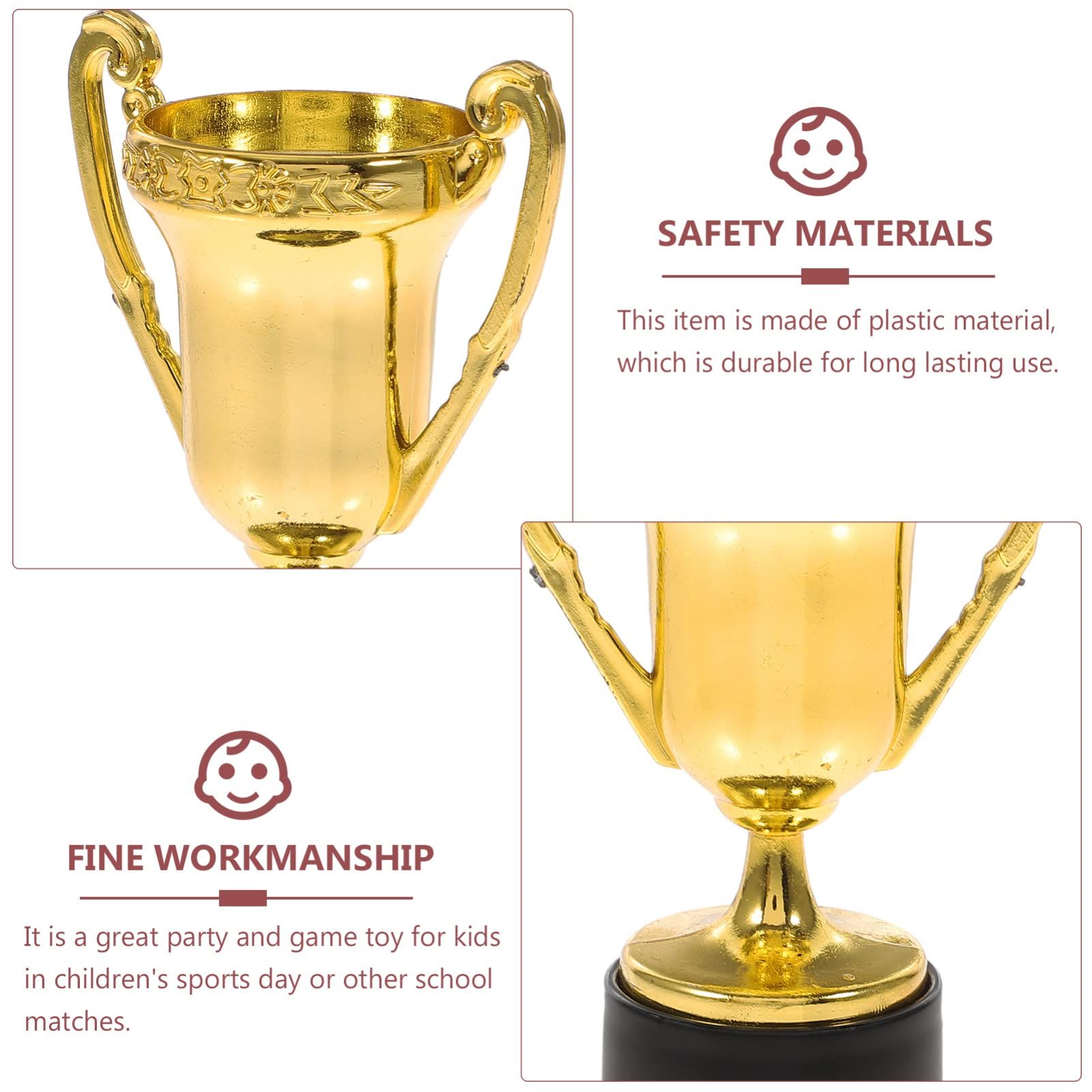 Mini Trophy Awards: 8Pcs Mini Trophies for Kid Awards Plastic Golden Reward