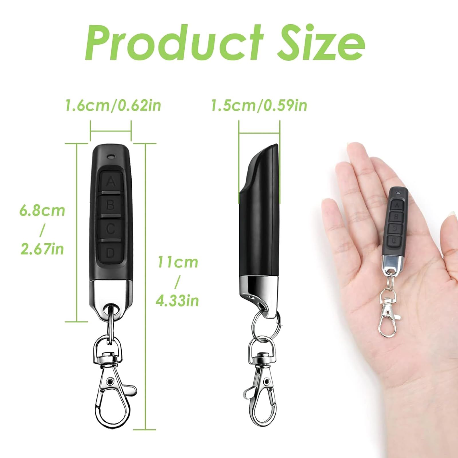 3 Pack Copy Remote Controller Universal Garage Door Wireless Cloning Key view 2