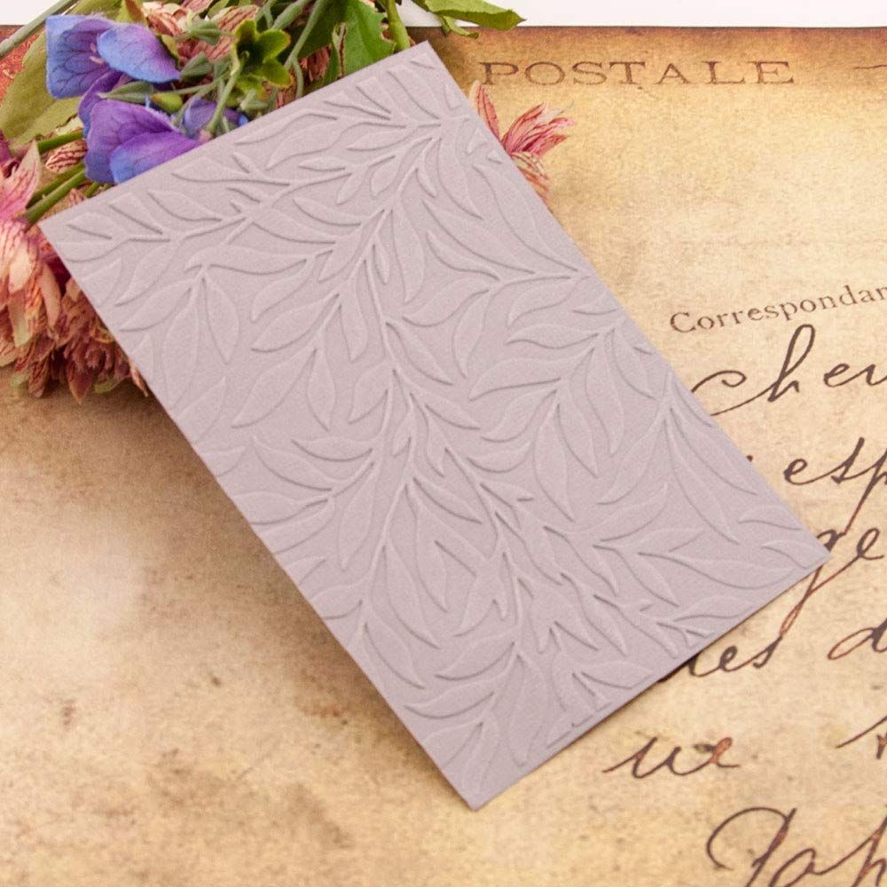 Leaves Background Embossing Folder for Card Making Floral DIY Plastic view 2