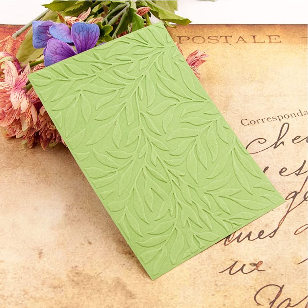 Leaves Background Embossing Folder for Card Making Floral DIY Plastic view 4