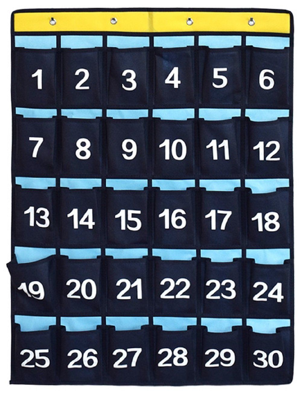 Numbered Pocket Chart Over Door Hanging Classroom Organizer for Cell Phones view 4