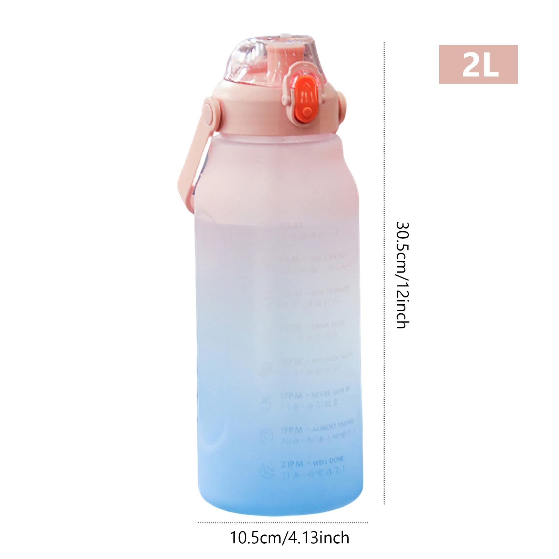 Water Bottle, Free Sports Drink Bottle with Time Marking & Lock Cover