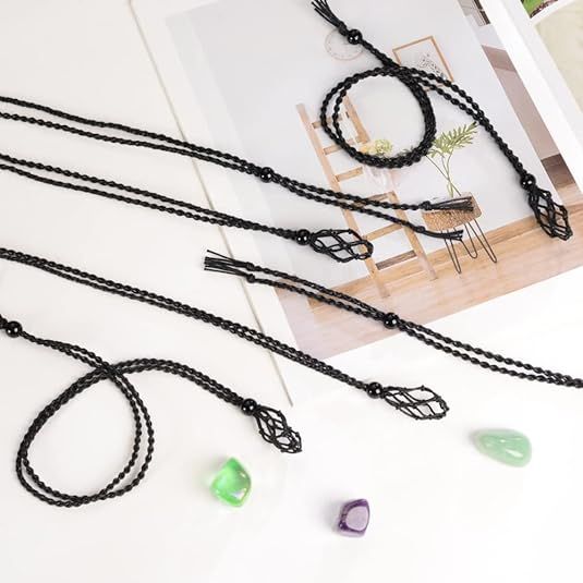 12 PCS Crystal Cage Necklace Holder Necklace Cord Empty Stone Holder Pendant view 2