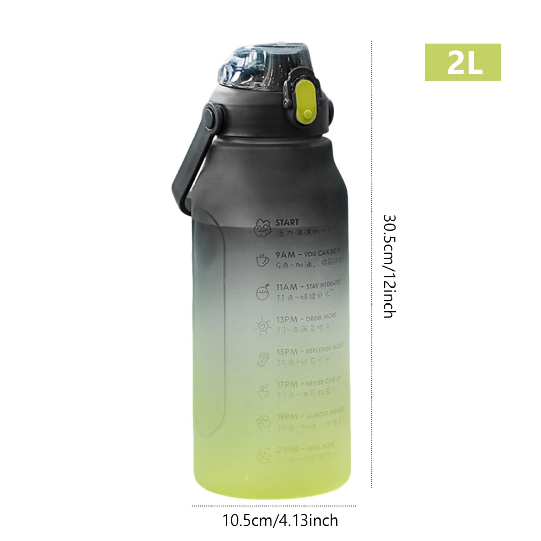 Water Bottle, Bpa Free Sports Drink Bottle with Time Marking & Lock Cover view 4