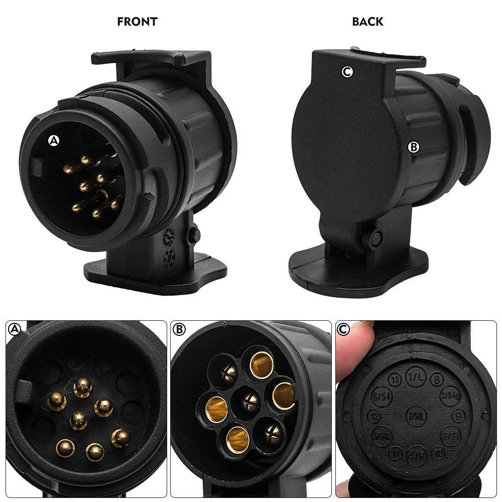 7 to 13 Pin Towing Socket Trailer Plug Waterproof Trailer Electrics Plug view 3
