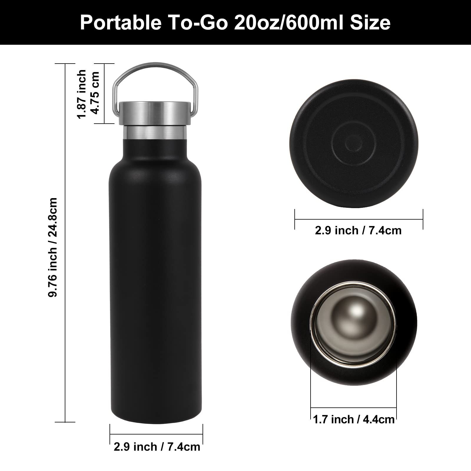 20 oz Insulated Water Bottles Bulk 2 Pack