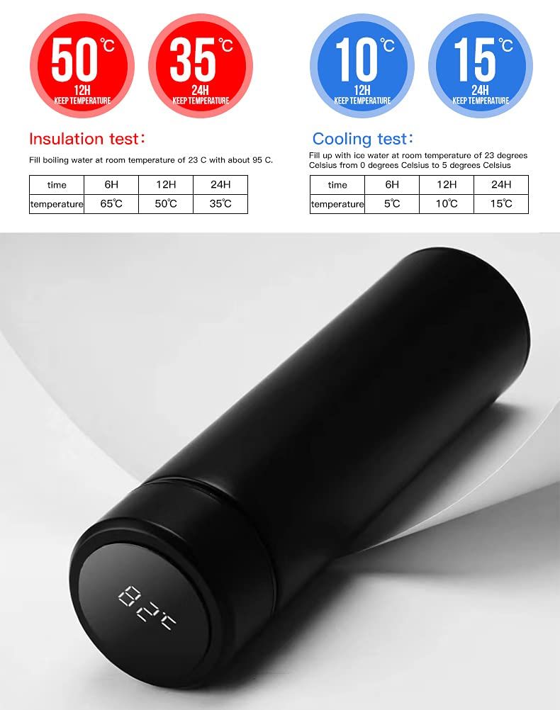 Intelligent Temperature Display Vacuum Insulated Water Bottle view 3