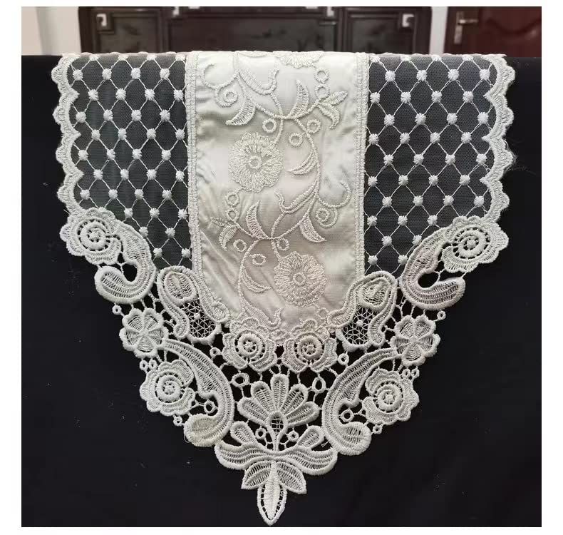 Lace Table Runner Embroidered Gauze view 3