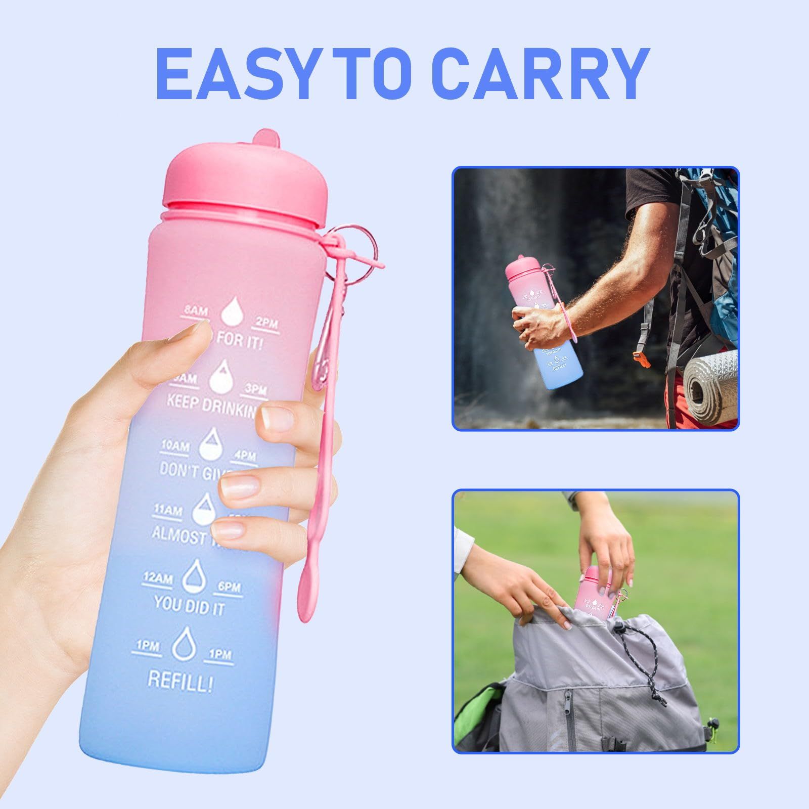 Collapsible Water Bottle with Time Marker view 4