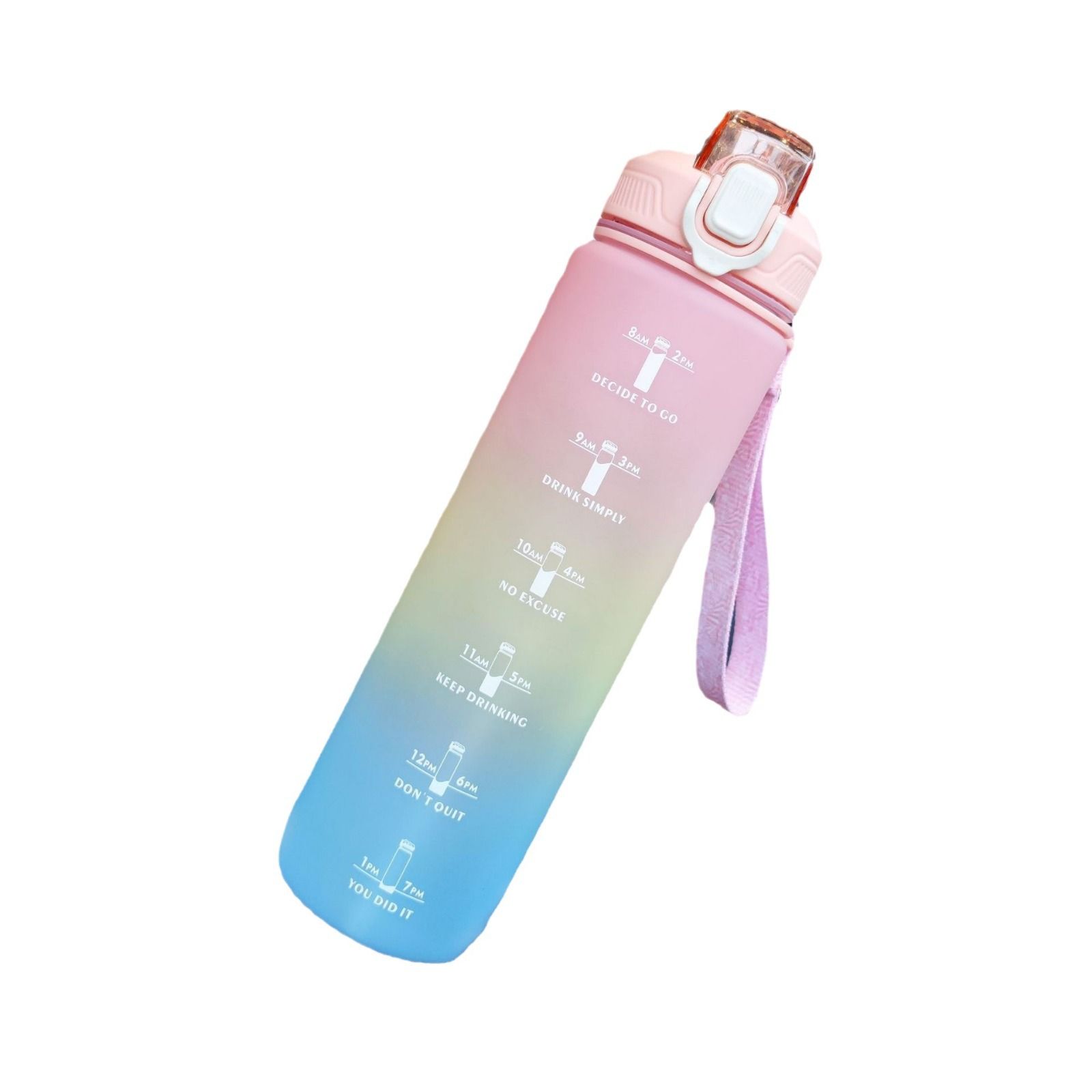 1L Water Bottles Big Water Bottle with Straw Travel Water Bottle with Time view 3