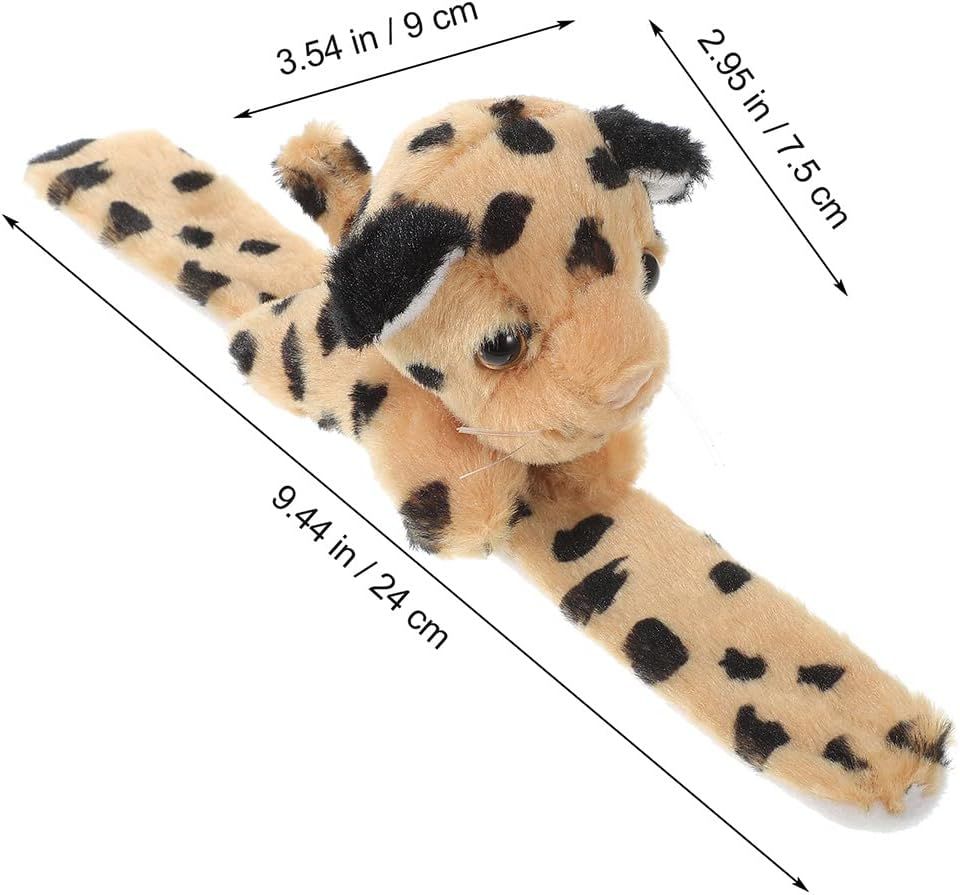 2 Pcs Elephant Slap Bracelet Plush Tiger Stuffed Animal Hug Slap Bracelet