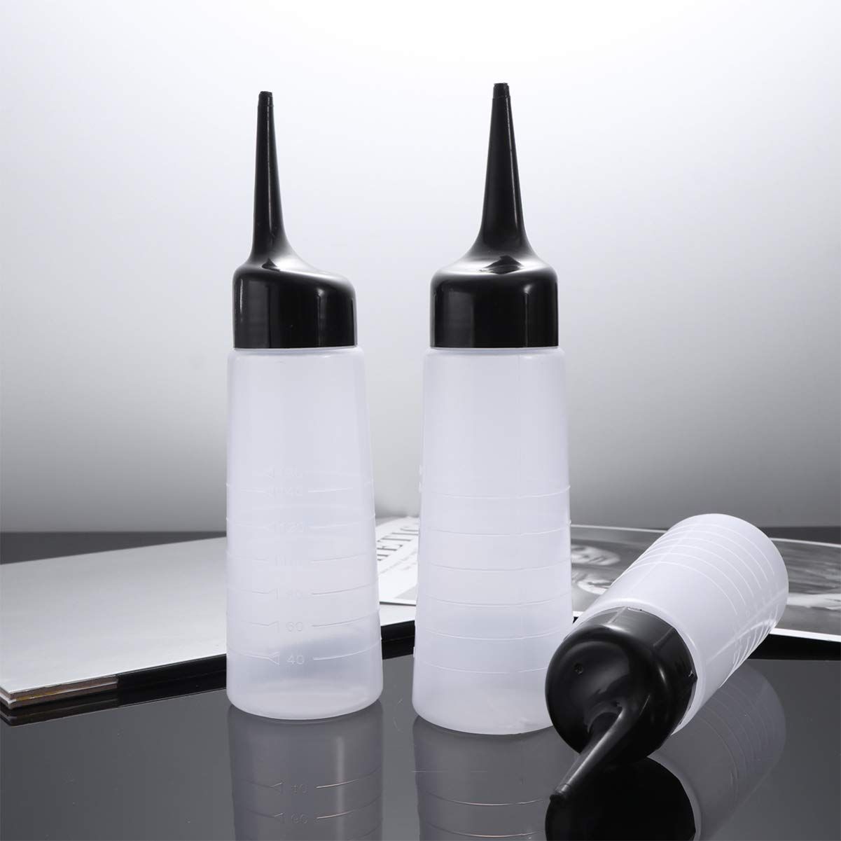 3pcs Applicator Bottles Hair Coloring Bottle Needle Tip Glue Bottle for Salon view 3