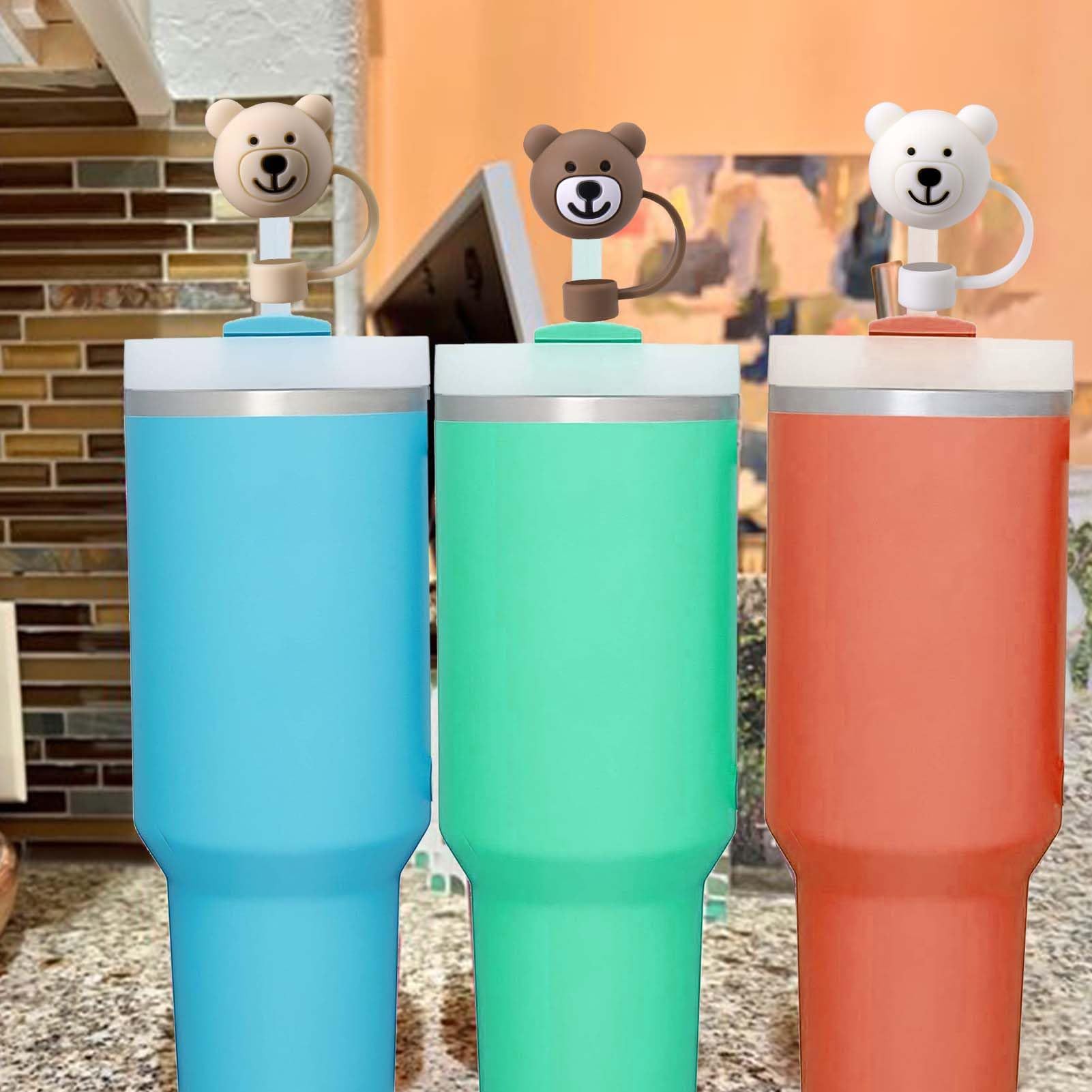 3Pcs Bear Straw Covers Compatible with 30&40oz and Simple Modern with Handle
